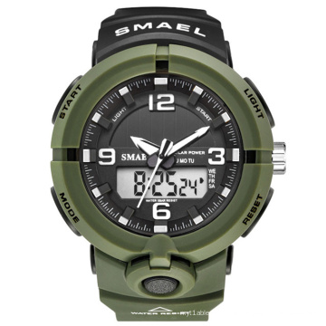 Nouveau 2020 SMAEL 8017 marque montre à énergie solaire numérique Quartz hommes montres de sport multifonctionnel en plein air militaire montre-bracelet